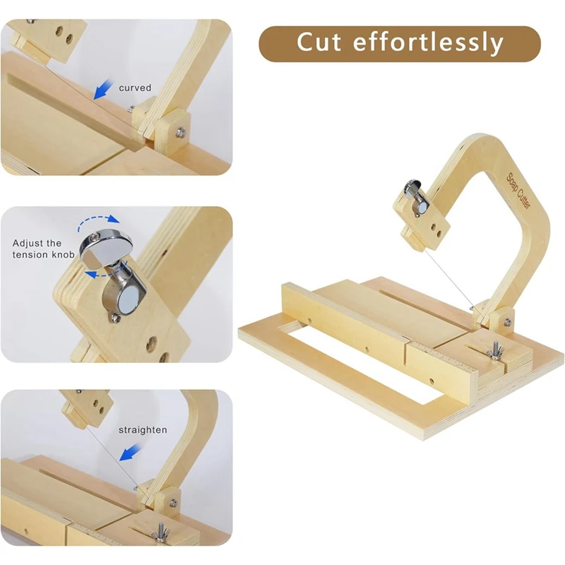 Soap Cutters For Soap Making, Adjustable Wire Cutter Wooden As Shown For DIY Soap,Cheese,Butter,Cake,Bread Making