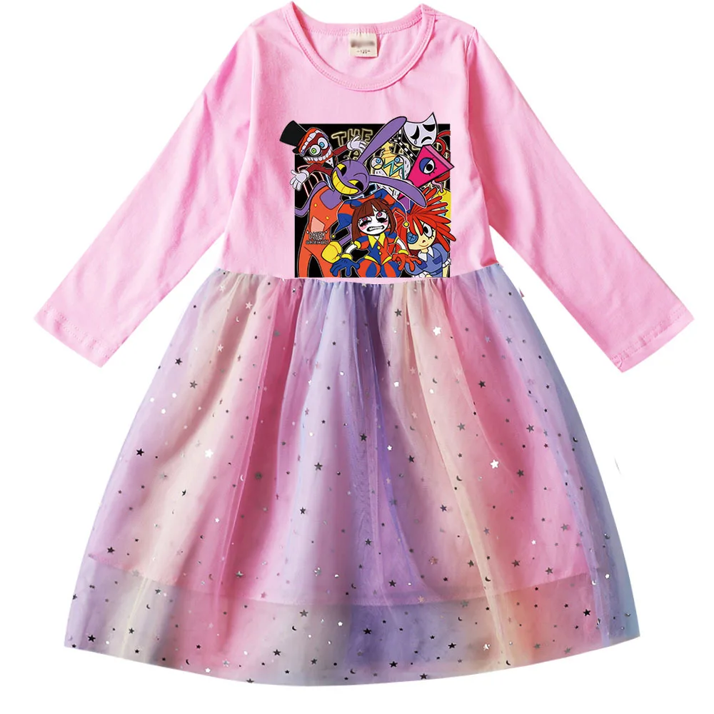 

Movie The Amazing Digital Circus Princess Dresses Kids Dress Girls Cartoon Long Sleeve Clothes Children Birthday Party Vestidos