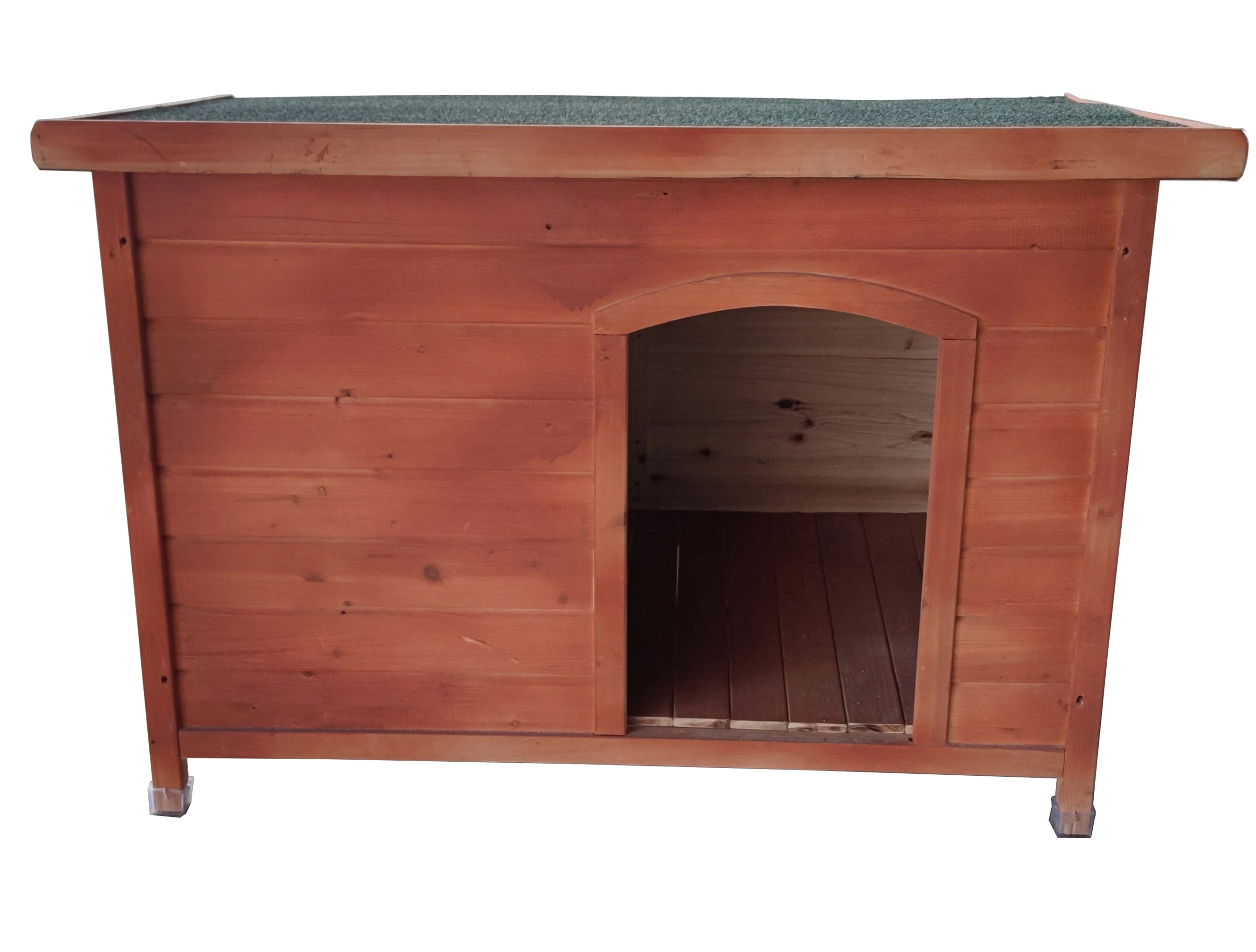 

Outdoor Wooden Dog Kennel with leg protectors in backyard Dog House for small to medium dogs