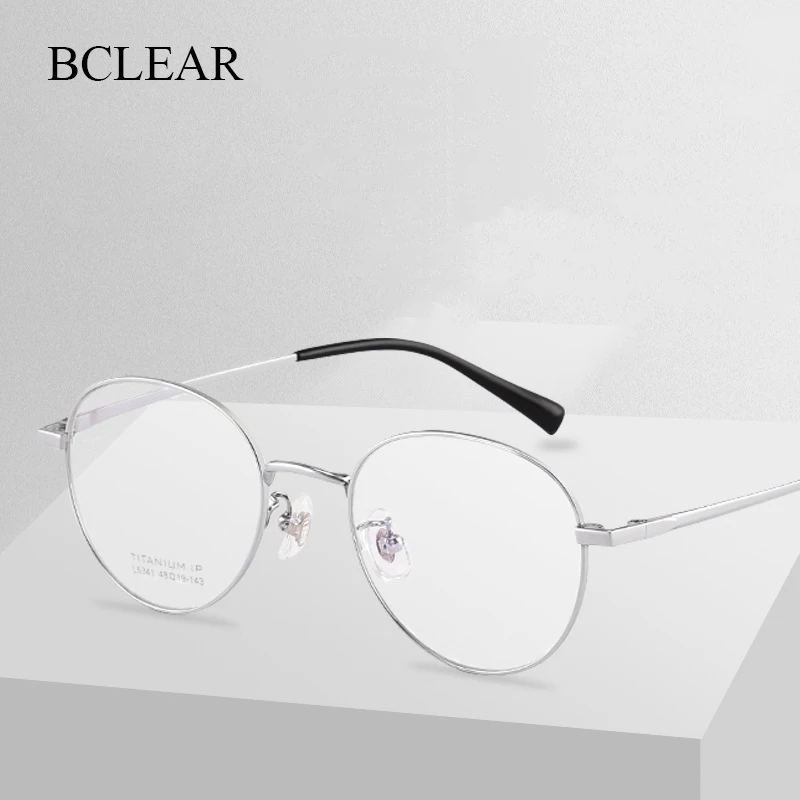 BCLEAR New Arrival Titanium Round Retro Glasses Frame Full Rim Myopia Glasses Men Women Fashion Prescription Spectacles Frames