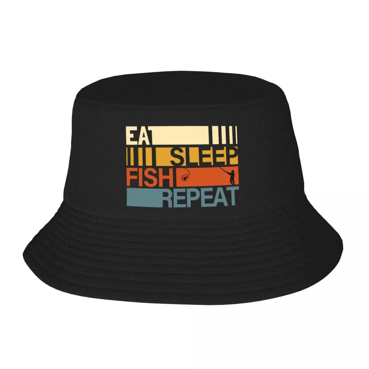 

Eat Sleep Fish Repeat Fashion Bucket Hats Outdoor Reversible Fisherman Caps Beach Fishing Hat Custom Logo Hat