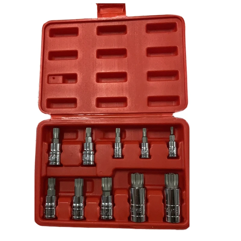 douille torx male Embout de tournevis coffret douille Torx en forme de  prune 1/2 pour jeu d'extrémité de clé à douille étoile à cliquet 10 pièces  ensemble de manchons de pilote à