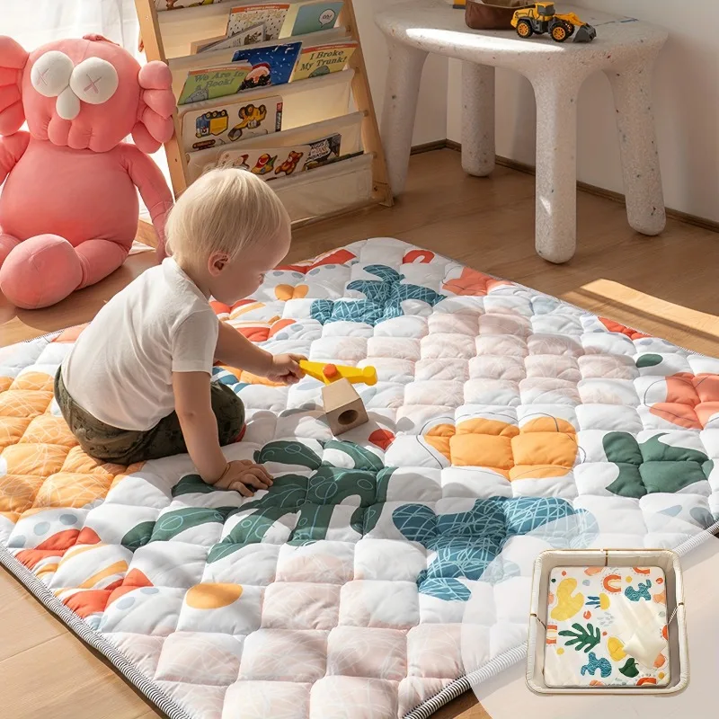 Aolso Baby Play Mat, Foldable Kids Playmat, Baby Play Mats For Floor, 127x127cm Soft Waterproof Play Mat, Baby Activity Play Mat For For Bedroom, Nursery & Playroom, Outdoor & Indoor Mat, Ocean