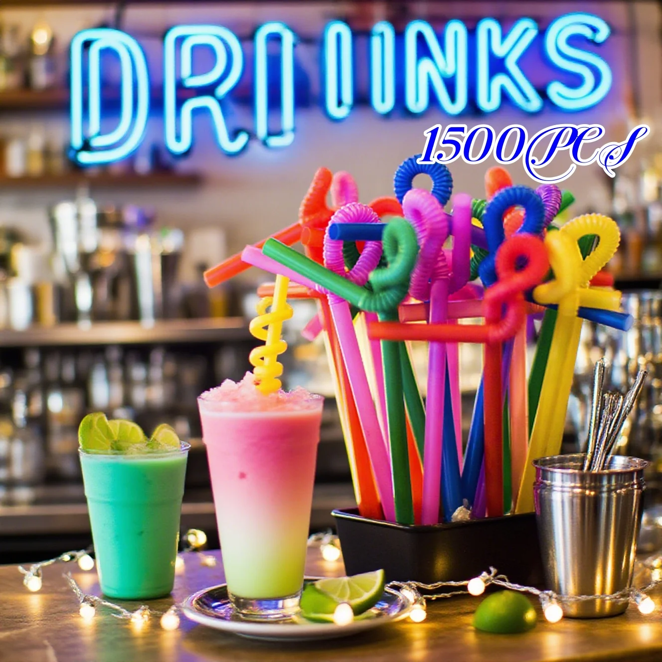 Colorful Flexible Plastic Drinking Straws for Party Kitchen
