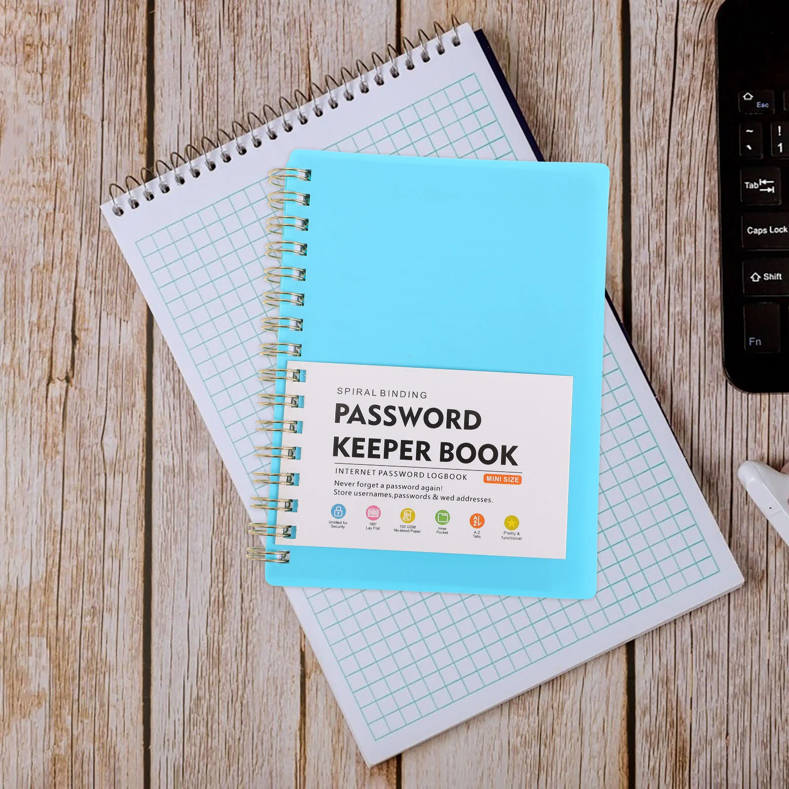 Password Book Address Spiral Mini Books Large Print Refillable Paper Internet Shopping Login with Alphabet Tabs