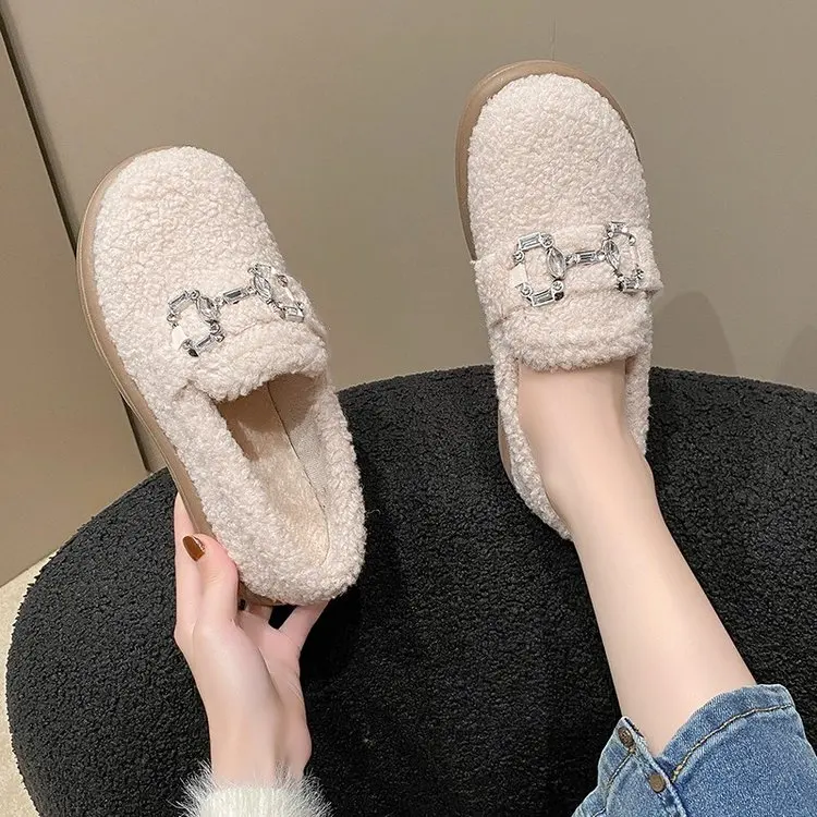 

Women's Boots Winter Flat Fashion Warm Beanie Shoes Faux Fur Casual Shoes Women's Walking Shoes Platform Shoes Slip-On Winter