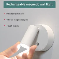 LED light magnetic type-C rechargeable wall lamp spotlight wireless no wiring no punch reading wall light bedroom bedside light 2