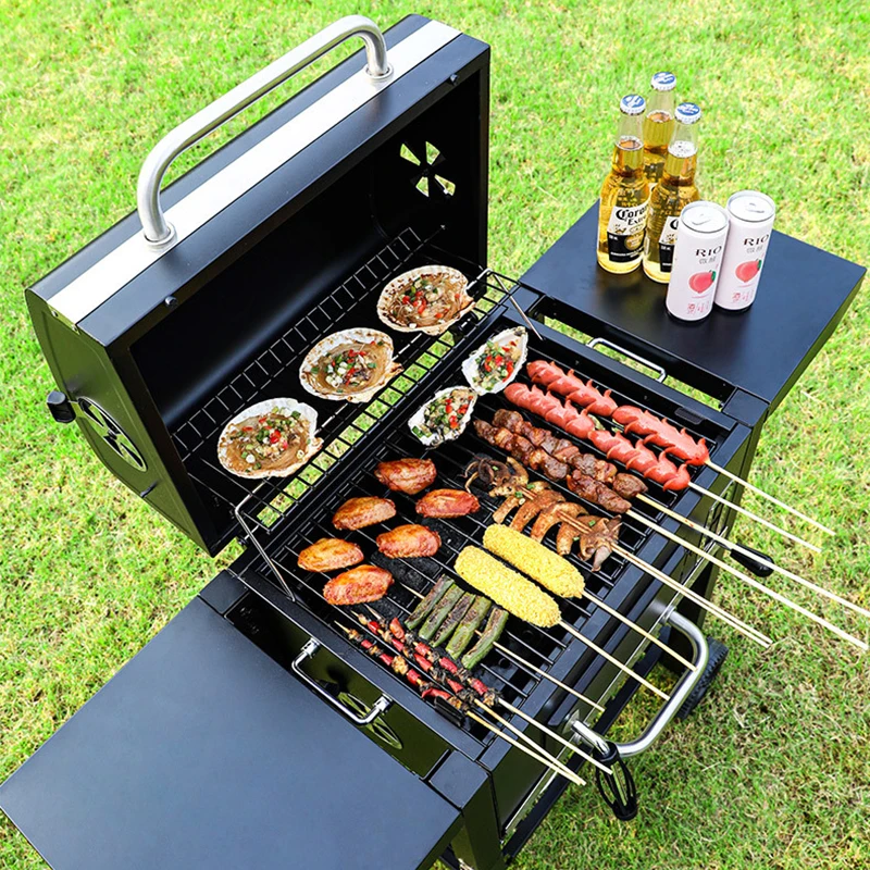 Outdoor Gas Charcoal Grill Barbecue LPG Gas Grill Backyard BBQ Picnic Grill Outdoor Portable Folding Embedded Oven BBQ Camping 3