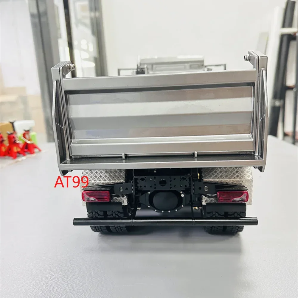 RC Truck 1/14 8x8 RC Hydraulic Dump Truck RTR Metal Cab Radio Control with Light Sound System Remote Control Car Model Boy Toy 6