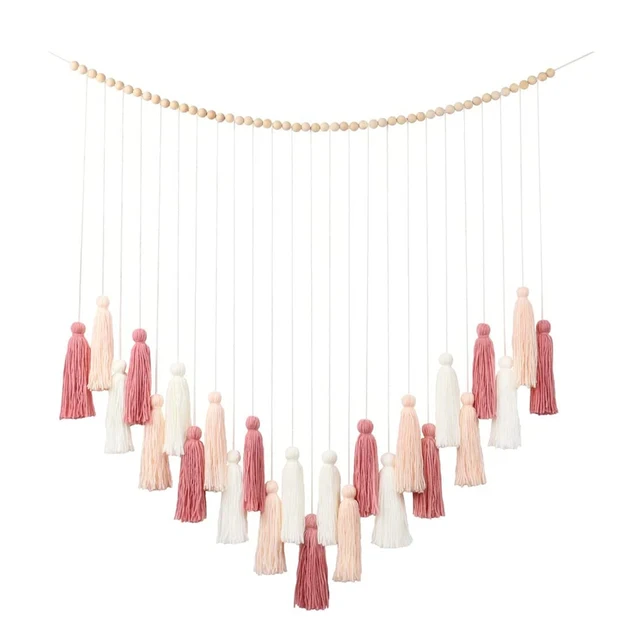 Fali Gobelin Háttér Lógó Dekoráció Esküvői Makrame Kollégiumi Szoba Bojt Otthoni Nagy Fa Gyöngyök Medál Óvoda Kézzel Szövött