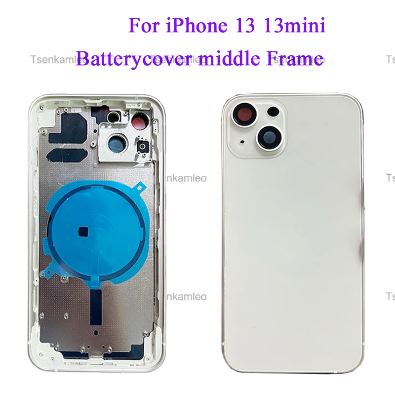 

Задний корпус для iPhone 13 с бесплатными подарками, задняя крышка аккумулятора + средняя рамка Шасси + лоток для SIM-карты + боковые ключи + Инструменты + клей