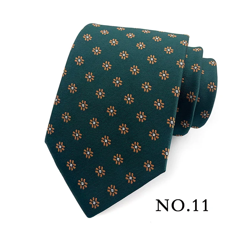 Mode 8CM Herren Krawatte Polka Dot Streifen Paisley Krawatten Für Mann Jacquard Woven Ascot Grüne Farbe Business Party zubehör – Detail 13