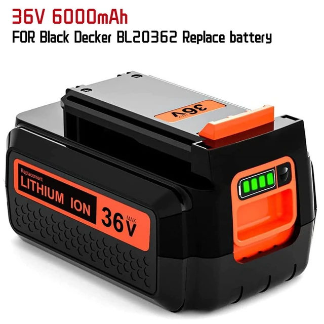 For Black Decker 36v/40V 6000mAh Li-Ion Rechargeable Electric Tool Battery  LBXR36 BL2036 LBX2040 LST136 LST420 Garden Tools