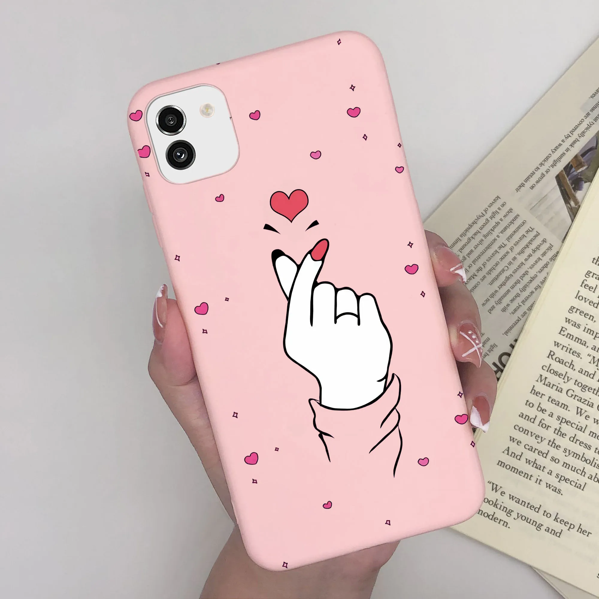Cute Painted Soft Silicone Bumper Cover for Samsung Galaxy A03 Series