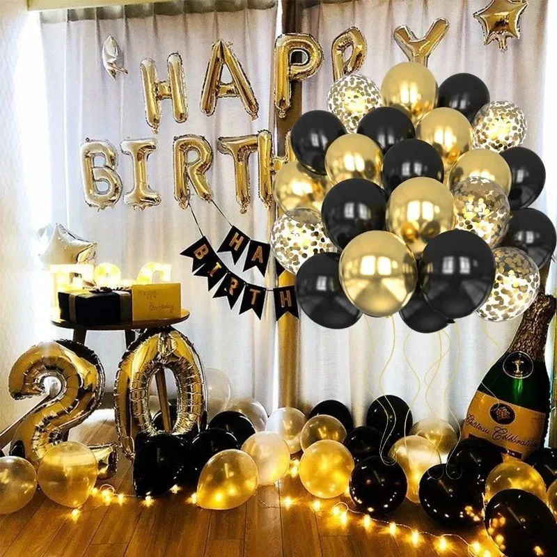 Metallic Chrome Confetti Latex Balloons with Ribbon Anniversary Wedding Birthday Party  Helium-Ready Festive Ornaments