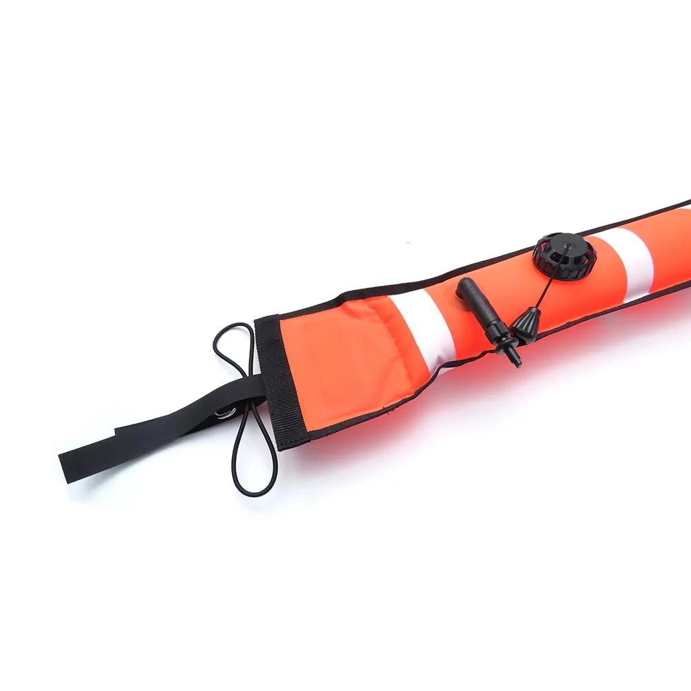 Nylon Scuba Diving SMB Marker Buoy 180x15cm Diver Below Signal in Eye Catching Sea Eel Shape with Reflective Strips