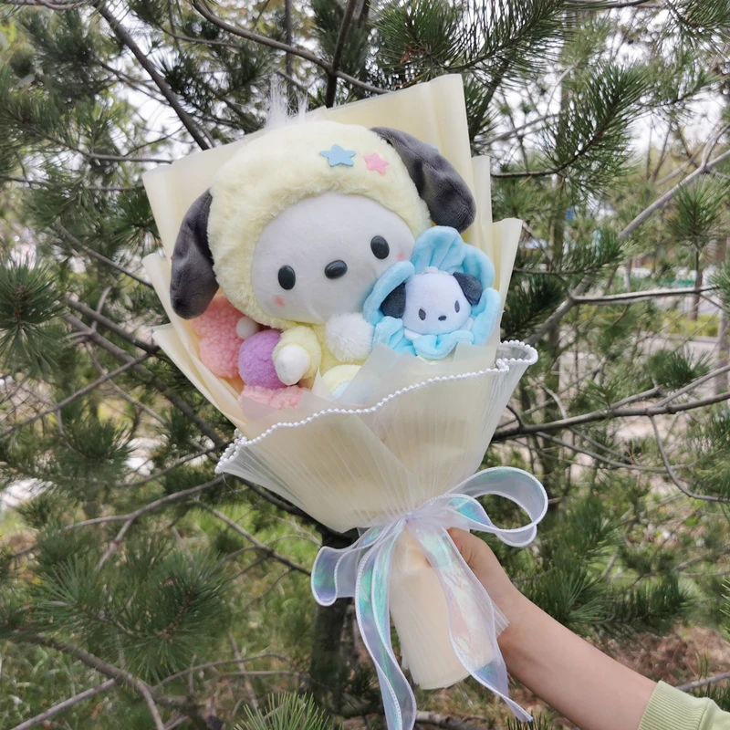 Cartoon Plush Doll Toy, Sanrio Bouquet, Caixa