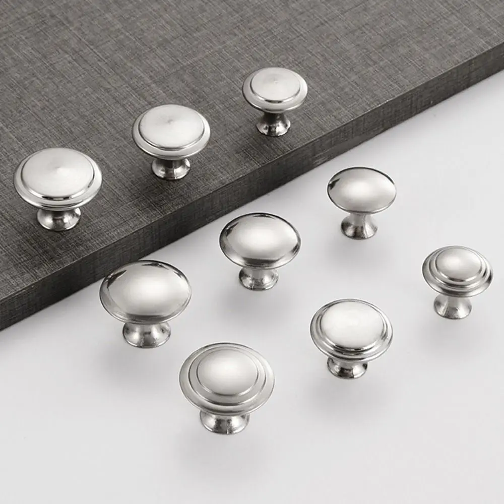 Description Picture 4 of item2Pcs/Set Furniture Hardware Drawer Knobs with Screws Kitchen Home Single-hole Pull Stainless Steel Cupboard Cabinet Door Handles