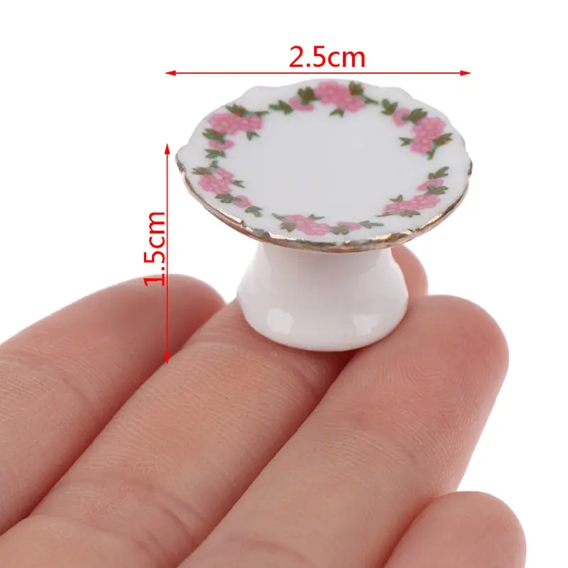 1Pcs 1:12 Dollhouse Miniature Porcelain Fruit Plate Dolls Kitchen Accessories for Dollhouse Decals
