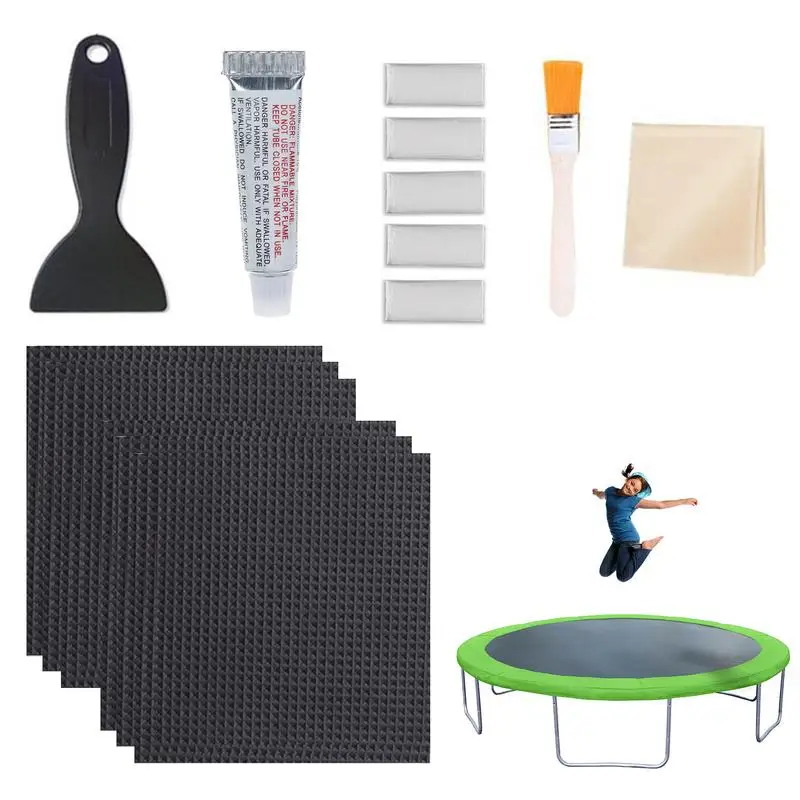 15pcs Trampoline Patch Repair Kit Camping Tent Waterproof Patch Fixing Repair Mat Tear Hole Tool Set