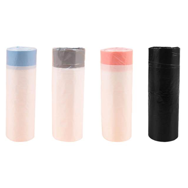 Kitchen Garbage Bags 4 Rolls Drawstring Extra Strong Reinforced Bottom Heavy Duty Trash Bags for Trash Cans Home Office Kitchen