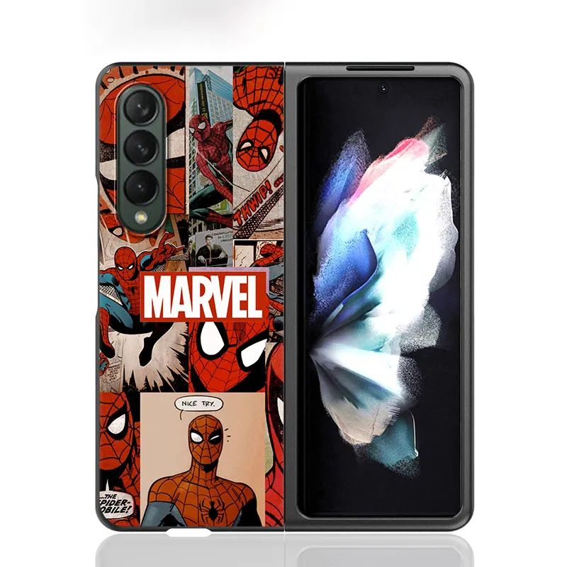 Marvel Spiderman Art Cool Phone Case Per Samsung Galaxy Z Fold3 Zfold3 Zfold4 5G Z Fold4 Shell Hard Pc Custodie Antiurto Cover
