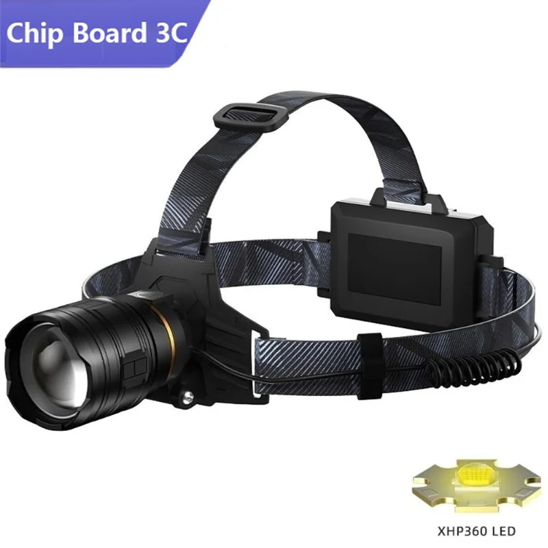 

Super Bright XHP360 Headlamp 36-core Wick Telescopic Zoom Flashlight Fishing Light Lamp For Camping