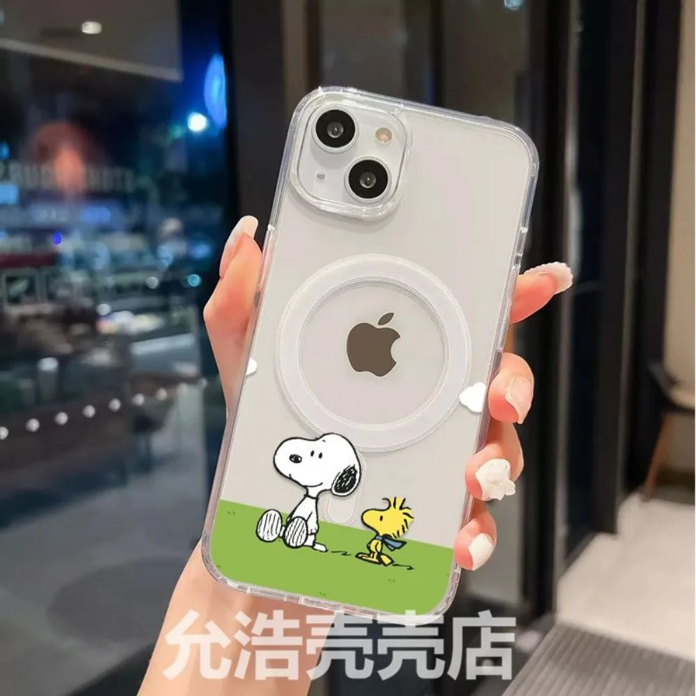 Magnetic Soft TPU Cartoon Dog Phone Case with S-Snoopies Design