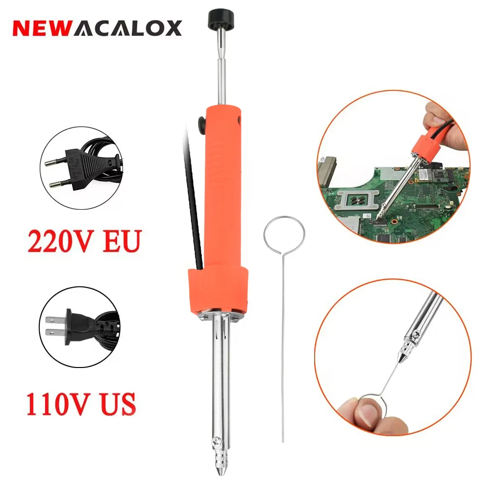 

NEWACALOX 36W Electric Soldering Sucker Vacuum Desoldering Pump Tin Remover Tool for PCB IC Welding Repair EU/US 110-240V