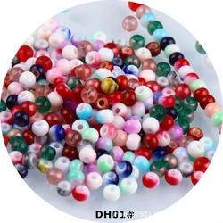 Rainbow Gradient Color Glass Rice Beads - 4mm  140pcs (DH01)