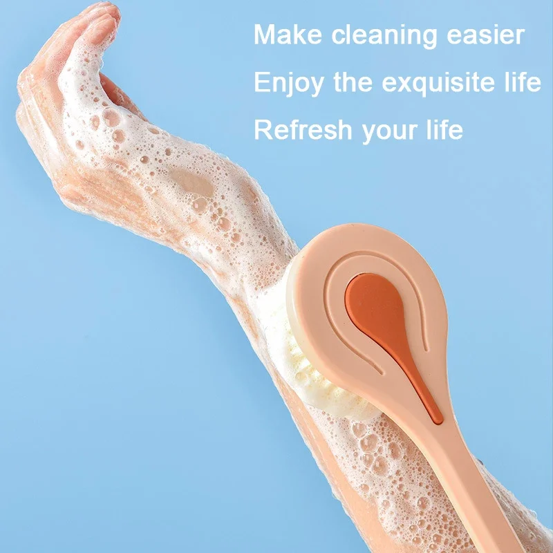 Long Handle Bath Brush Soft Hair Back Bath Brush Bathroom Body Mud Back Scrubber Shower Massage Exfoliation shower brush
