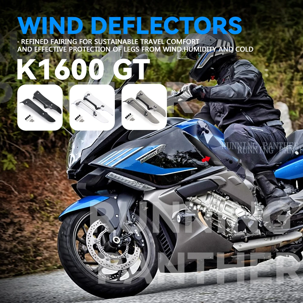 New 2017 2018 - Motorcycle Side Deflector Windshield Windscreen Knee Pads Wind Deflector Fit For Bmw K1600Gt K 1600 Gt K1600Gt
