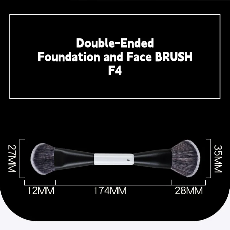 F1 Dual-Ended Contour Blush F2 Powder Brush F3 Highlight Soft Synthetic Hair Makeup Brushes Blusher Highlighter Cosmetic Brushes 4