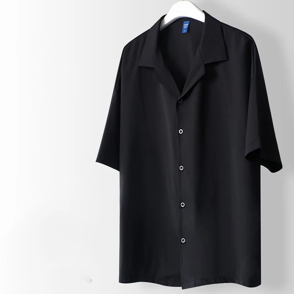 Men Clothing Shirt Street Turn Down Collar Casual Comfortable Fashionable Men Plus Size Short Sleeve