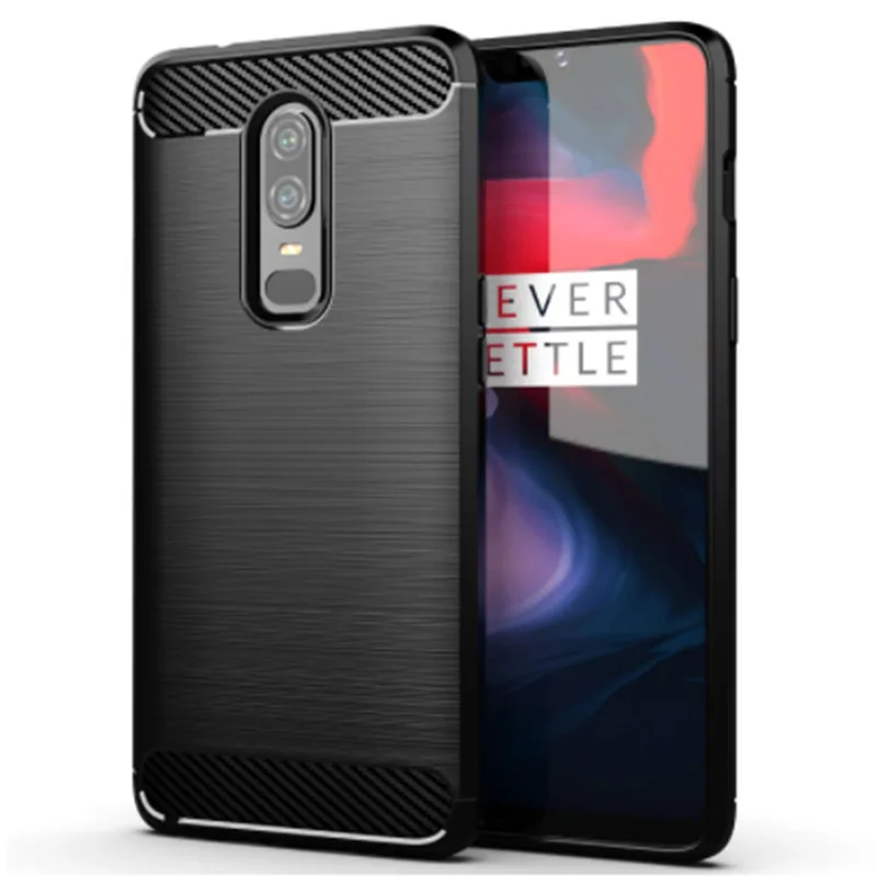 Противоударный чехол из углеродного волокна для Oneplus 6 1 + 6, силиконовый чехол для Oneplus6, бампер, полноразмерная защитная задняя крышка, оболочка, чехлы (art.: 3920bc8536ff9) - 3920bc8536ff9