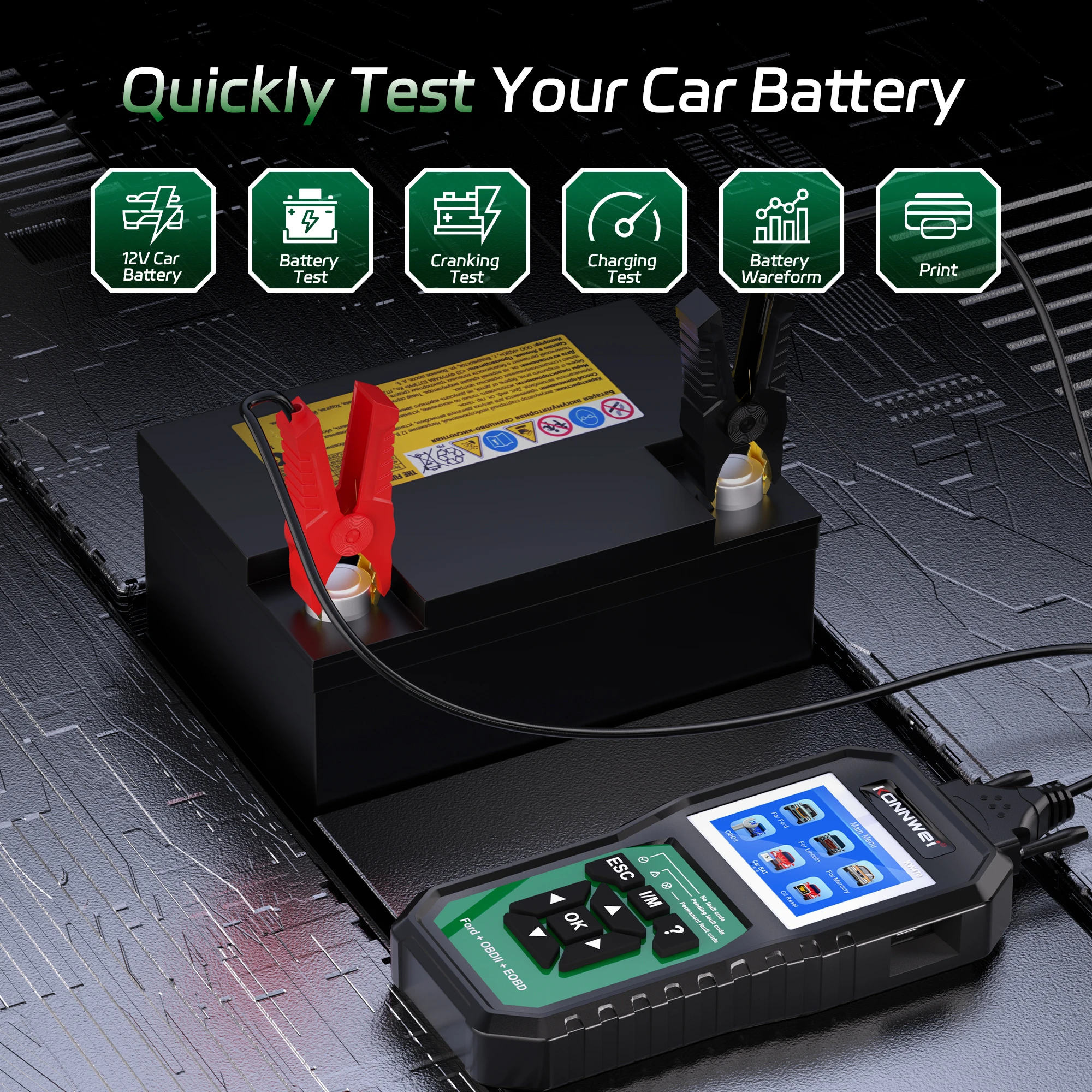 KONNWEI Car OBD2 Diagnostic Tool KW470, Ford Full System Scanner with ABS SRS TPMS Special Functions Oil SAS and BMS Reset 2026 - Image 3