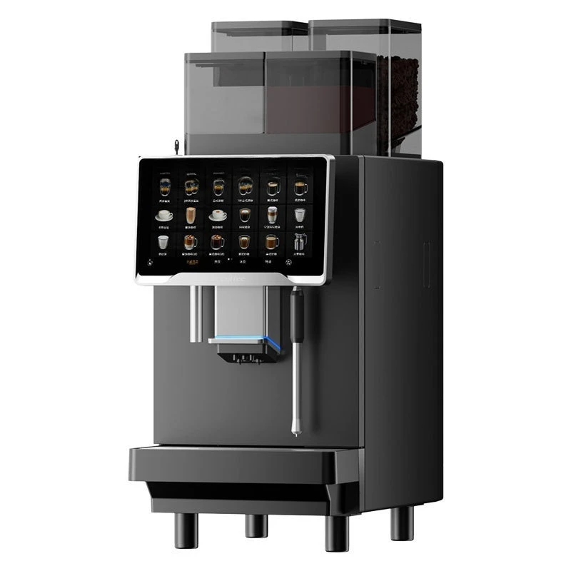 Комерційна кавова машина для кафе, повністю автоматична, з великою подвійною головкою для помелу та інтегрованою інтелектуальною екстракцією.