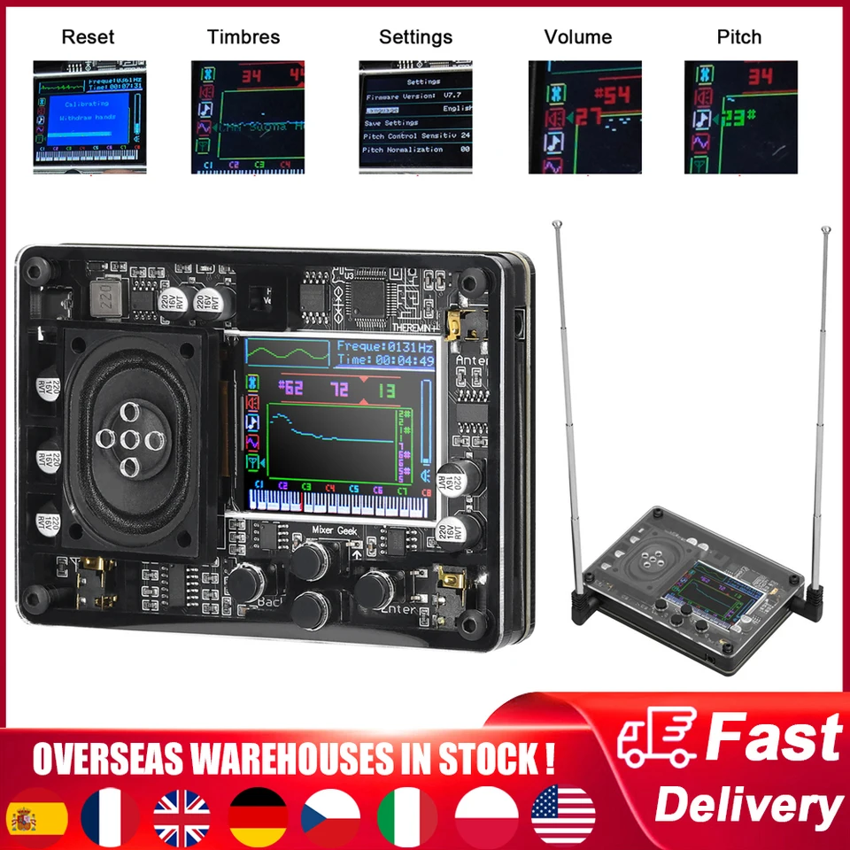 Mini Theremin Con Schermo A Colori | 70 Toni, Strumento Elettronico Portatile - Con Altoparlante - Foto 5