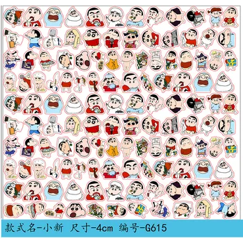 애니메이션 짱구 주변 아크릴 액세서리 DIY 패치 수제 DIY 펜던트 키체인 냉장고 자석 셰이커, PP 클립