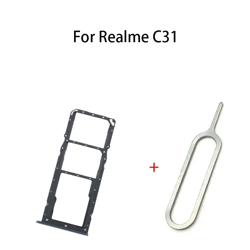 듀얼 SIM 카드 트레이 및 마이크로 SD 카드 트레이, 소켓 리더, Realme C31 용 거치대 슬롯