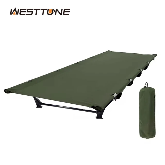 WESTTUNE Camping Cot Portable Folding Bed Outdoor Ultralight Compact Tent Bed for Camping Travel Backpacking Hiking Sleeping Cot 1