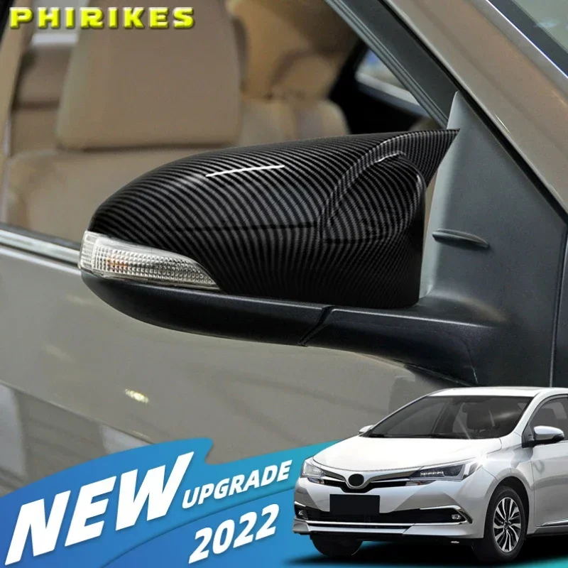 

2 шт., зеркальные колпачки из углеродного волокна для Toyota Corolla 2014-2017