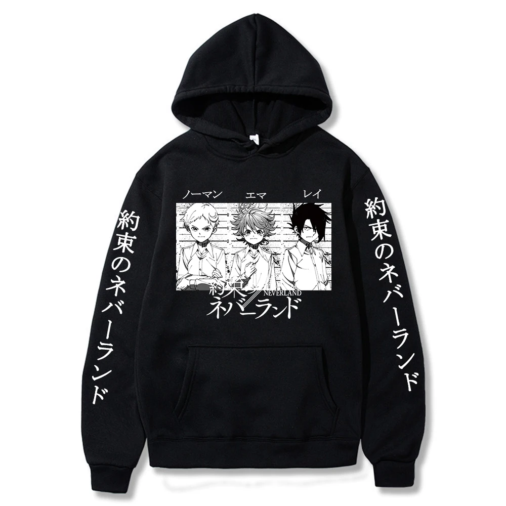 

The Promised Neverland Hoodies Men's Emma Norman Ray Graphic Sweatshirt Unisex Hoodie Male Harajuku