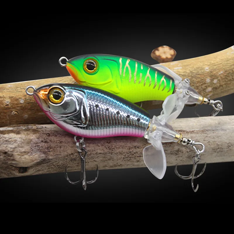 

Whopper Popper Fishing Lure For Carp Pike 65mm/9g 80mm/16g Topwater Floating Double Propeller Rotating Tail Artificial Hard Bait