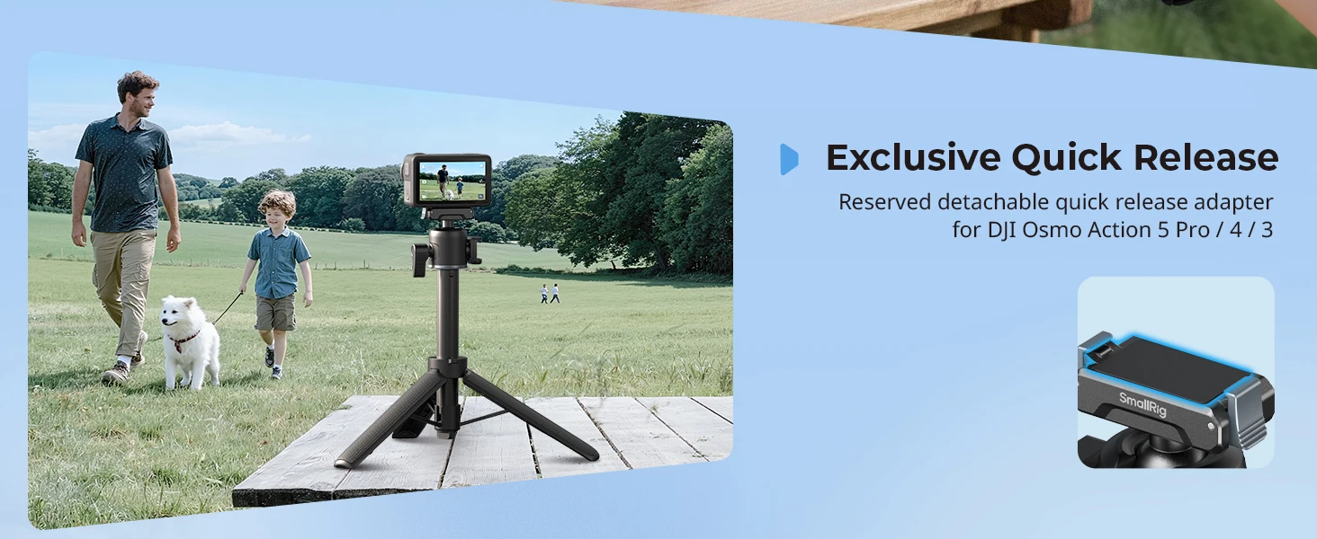 Mount Support for Action Cameras 2-in-1 Tripod & Selfie Stick for DJI Osmo Actio