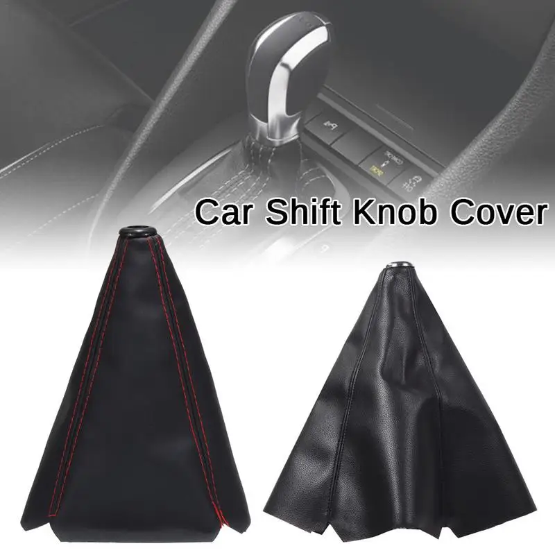 

Car Shift Knob Cover PU Leather Gear Shift Knob Cover Gear Lever Decorative Cover Auto Shift Boot Cover Car Interior Accessories