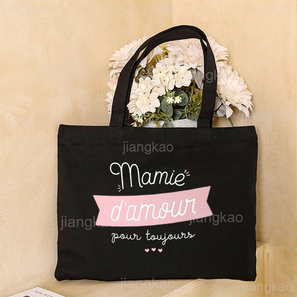 Thank You Grandma for All These Magical Moments Printed Women Tote Bag Canvas Shopping Bags Female Shoulder Bag Gift for Mamie 4
