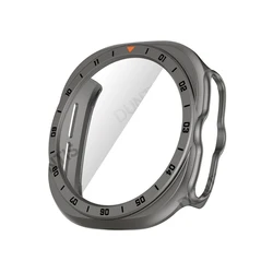 Enhanced Protective Case with Tempered Glass Screen and Hard PC Bumper for Watch Ultra 2 (Titanium gray)
