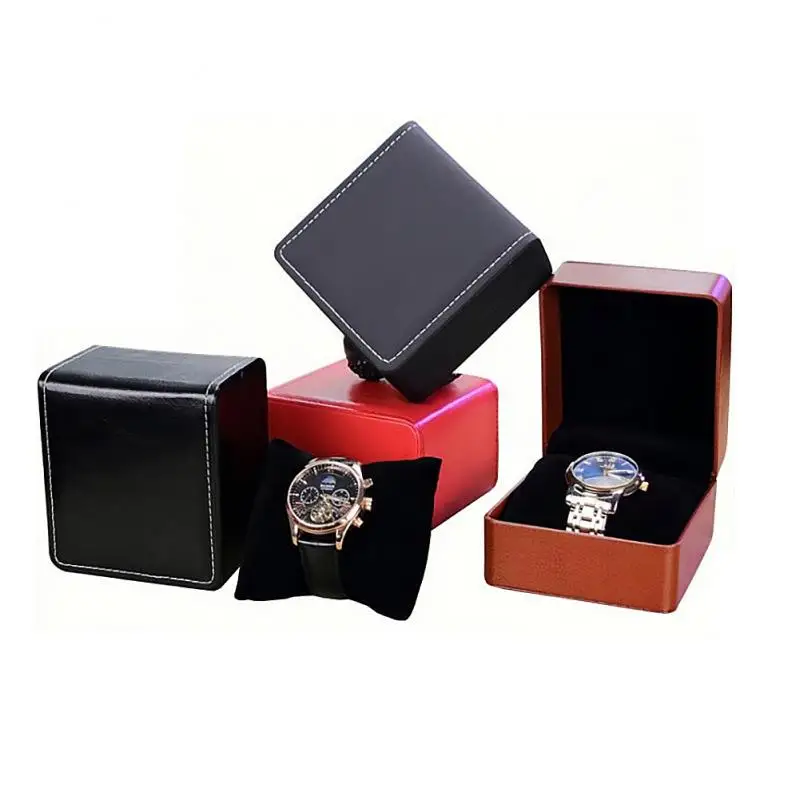 Watch Storage Box Retro Style Jewellery Organizer Packaging Case Solid Color Gift Display