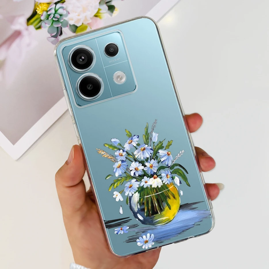 Chic Painted Clear Silicone Phone Case with Bumper Protection